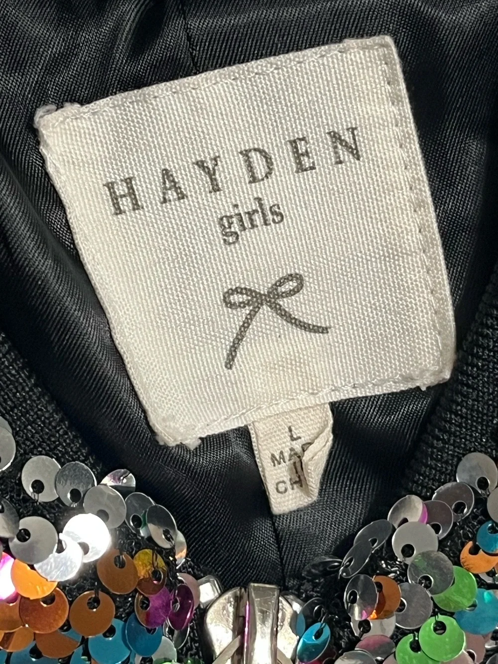 Hayden Los Angeles Girls' Sequined Bomber Jacket